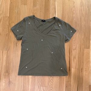 Woman’s Rails Olive Tee with Star Details Size Small